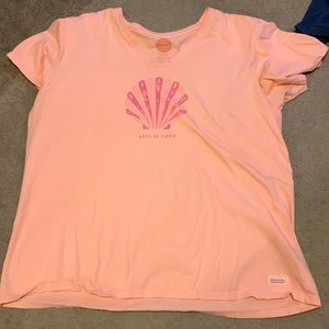 Peach colored life is good t